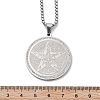 304 Stainless Steel Rhinestone Pendant Necklaces for Women NJEW-U021-01P-5