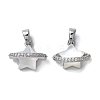 Brass Micro Pave Clear Cubic Zirconia Pendants KK-B102-29P-1