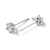 Brass with Clear Cubic Zirconia Stud Earring Findings KK-G491-53P-2
