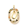 Brass Micro Pave Cubic Zirconia Pendants ZIRC-P123-01G-U02-1