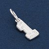 Number Series 925 Sterling Silver Charms STER-Q002-01B-3