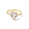 Brass Micro Pave Clear Cubic Zirconia Cuff Open Rings CU-CBA5C10-01G-4