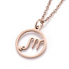 304 Stainless Steel Pendant Necklaces NJEW-Z004-10RG-4