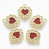 Golden Plated Alloy Enamel Pendants X-PALLOY-N154-04B-1