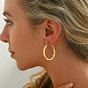 Stainless Steel Classic Elegant Irregular Texture Large Ring Hoop Earrings BQ0961-1-6