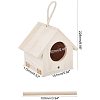 Unfinished Natural Wood Birdhouse HJEW-WH0007-01-2