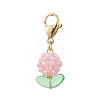 Flower Glass Seed Beads Beaded Pendant Decorations HJEW-MZ00195-3