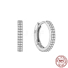 925 Sterling Silver Micro Pave Cubic Zirconia Hoop Earrings for Women SK1551-1-1