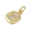 Rack Plating Brass Micro Pave CLear Cubic Zirconia Charms KK-E110-14G-Z-2