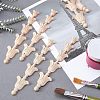 SUPERFINDINGS 6Pcs Rubber Wooden Carved Decor Applique WOOD-FH0001-88-4