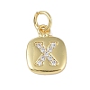 Rack Plating Brass Micro Pave CLear Cubic Zirconia Charms KK-E110-14G-X-1