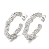 304 Stainless Steel Rope Ring Stud Earrings EJEW-B026-21P-1