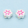 925 Sterling Silver Enamel Beads STER-T008-35A-2