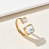 304 Stainless Steel Pave Clear Cubic Zirconia Cuff Open Rings for Women RJEW-F207-03C-G-1