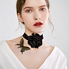 CRASPIRE Gothic Cloth Flower Cord Bracelet & Choker Necklace NJEW-CP0001-04A-5
