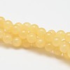 Natural Yellow Jade Bead Strands G-K121-01-14mm-1