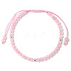 Natural Rose Quartz Braided Bead Bracelets PW-WG2B05A-02-1