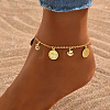 Fashionable Brass Fringe Coin Anklets with Shiny Sequins for Beach Women IY5782-3