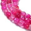 Faceted Natural Striped Agate/Banded Agate Beads Strands G-F447-4mm-H08-5
