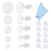 5 Pairs 5 Styles 925 Sterling Silver Flat Round Pad Stud Earring Findings STER-DC0001-92-1