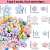 300Pcs 5 Styles Opaque Resin Cabochons RESI-SP0001-13-2