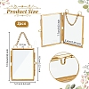 Rectangle Mini Brass Wall Hanging Photo Frame for Pressed Flower with Chain ODIS-WH0061-05AG-2