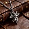 Halloween Alloy Skull Angel Pendant Necklaces WGD7B56-01-1
