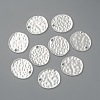 Alloy Blank Flat Round Hammered Pendants PALLOY-M031-07S-1
