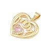 Mother's Day Brass Cubic Zirconia Pendants KK-L251-07G-01-2