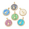 Brass Micro Pave Clear Cubic Zirconia Pendants KK-S048-11G-1