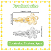4Pcs 2 Colors Alloy Alligator Hair Clips OHAR-HY0001-06A-2