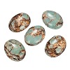 Assembled Synthetic Bronzite and Aqua Terra Jasper Cabochons G-R457-04-1