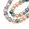 Electroplate Transparent Glass Beads Strands EGLA-N006-042-3