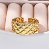 Rack Plating Brass Open Cuff Finger Rings for Women RJEW-M028-87G-1