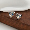 925 Sterling Silver Micro Pave Cubic Zirconia Stud Earrings STER-P065-06AS-2