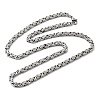 Non-Tarnish 201 Stainless Steel Byzantine Chain Necklaces NJEW-V0313-02-3
