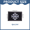 4Pcs Rectangle Polyester Jerusalem Cross Embroidered Patch AJEW-HY0003-65B-2