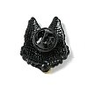 Black Alloy with Rhinestone Brooches JEWB-G036-02B-2