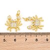 Brass Micro Pave Clear Cubic Zirconia Pendants CU-CBA5CB0-03G-3