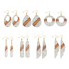 Biyun 14Pcs 7 Styles Transparent Resin & Walnut Wood Pendants RESI-BY0001-06-2