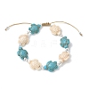 Adjustable Synthetic Turquoise & Non-magnetic Hematite Braided Bead Bracelets BJEW-JB13730-01-2