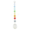 201 Stainless Steel Yoga with Lotus Pendant Decorations HJEW-JM01100-2