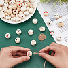 120Pcs 15 Styles Printed Wood European Beads WOOD-UN0001-22C-4