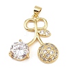Brass Cubic Zirconia Pendants KK-L251-39G-1