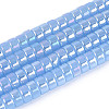 AB Color Plated Imitation Jade Glass Beads Strands GLAA-T026-3x6mm-J04-1