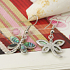 Natural Abalone Shell/Paua ShellButterfly Dangle Earrings EJEW-G032-10-1