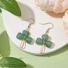 Natural Green Aventurine Pendants Dangle Earrings EJEW-JF02785-01-2