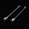 Anti-Tarnish Trendy Rhodium Plated 925 Sterling Silver Ear Threads STER-M088-26C-3