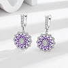 Flower Brass Micro Pave Cubic Zirconia Jewelry Set FS-WG0AAA8-01-2