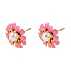 Brass Enamel Stud Earrings KK-CBA8324-27G-03-4